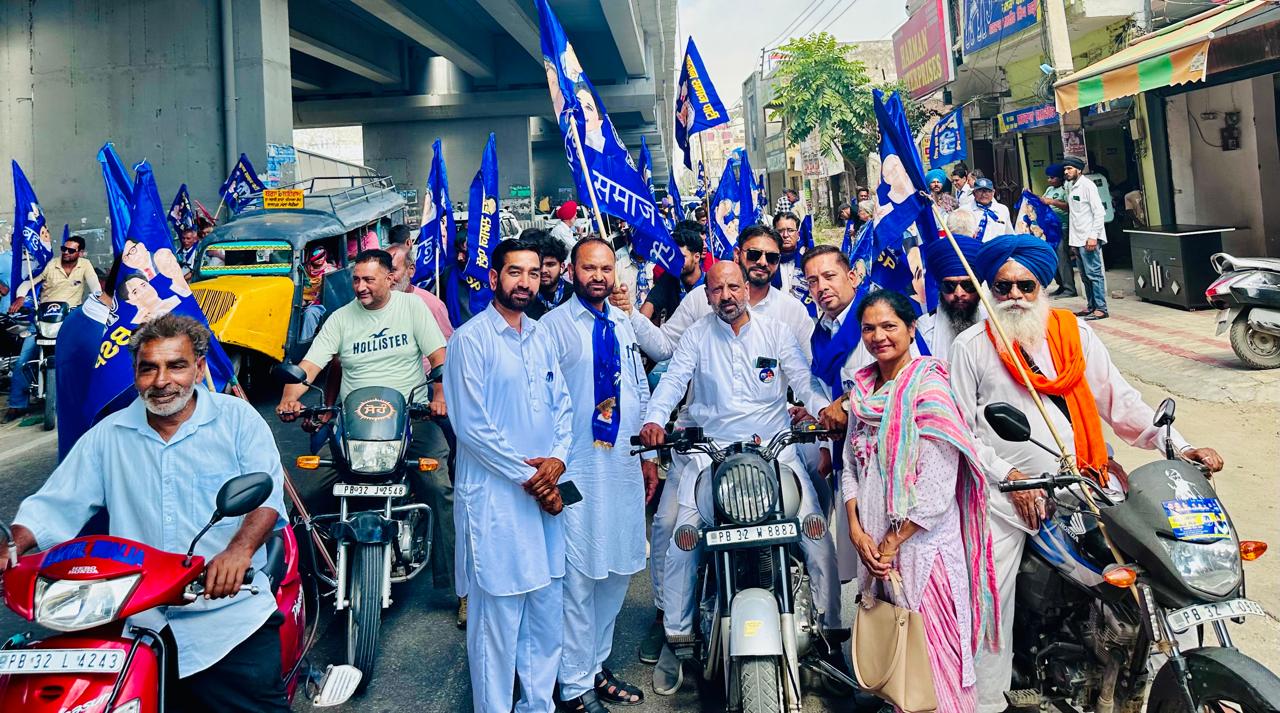 A motorcycle rally was held in Banga constituency in favor of Jasvir Singh